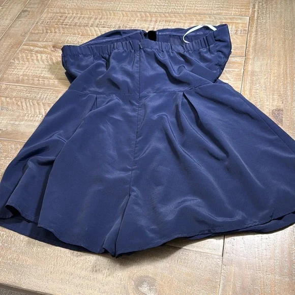 Lulu’s Inez Navy Blue Tie-Front Romper size XL - Picture 8 of 11